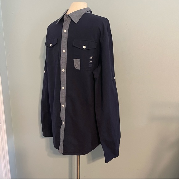 Parish Nation The Land & The People Streetwear Navy Button Down XL NWT - Picture 2 of 12